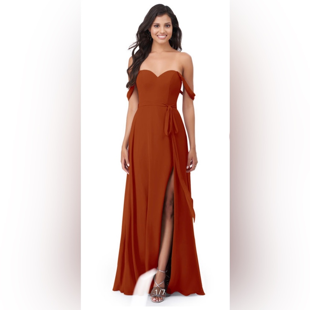 Azazie Aaron Bridesmaid Dress in Paprika Size A10